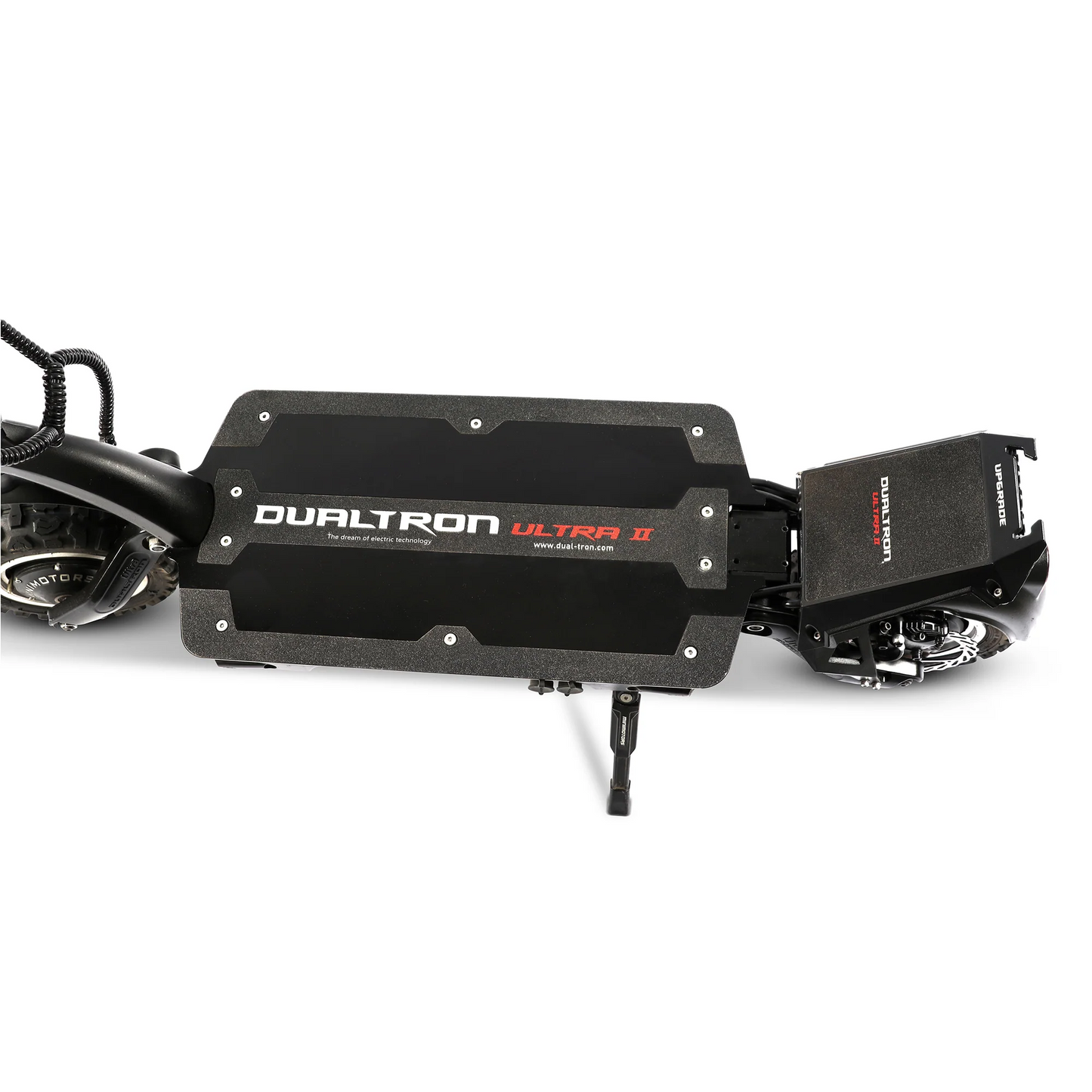 Dualtron Ultra 2 electric scooter with off-road tires, powerful dual 2000W motors, foldable design, and enhanced lighting features
