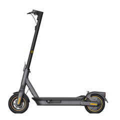 Segway-Ninebot MAX G2 electric scooter with front and rear suspension, showcased in profile.