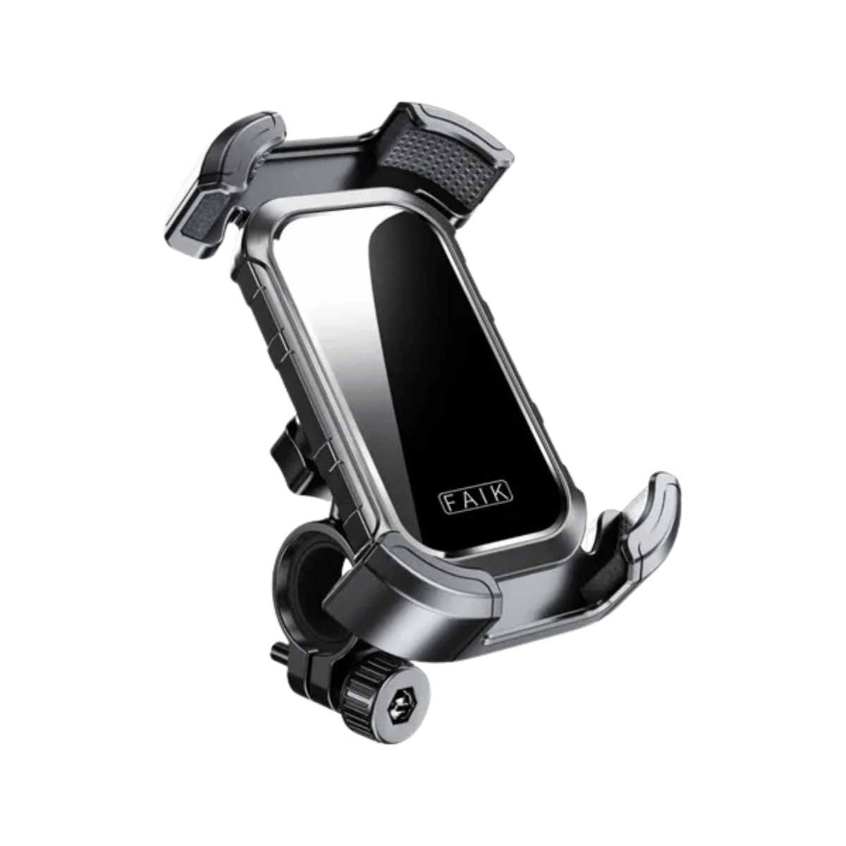 Handlebar Phone Holder attached to bicycle handlebars for secure phone mounting