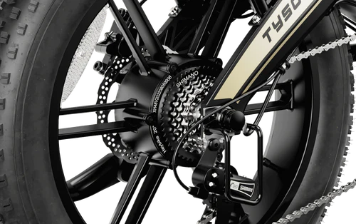 HEYBIKE Tyson ebike drivetrain and wheel detail.