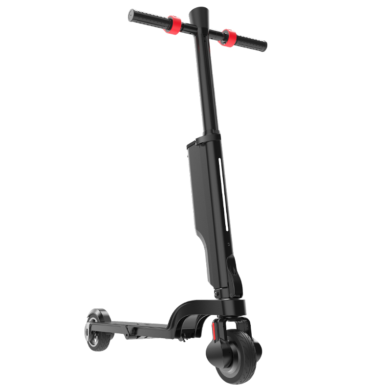 Compact EZWheel X6 electric scooter with foldable design and removable battery.