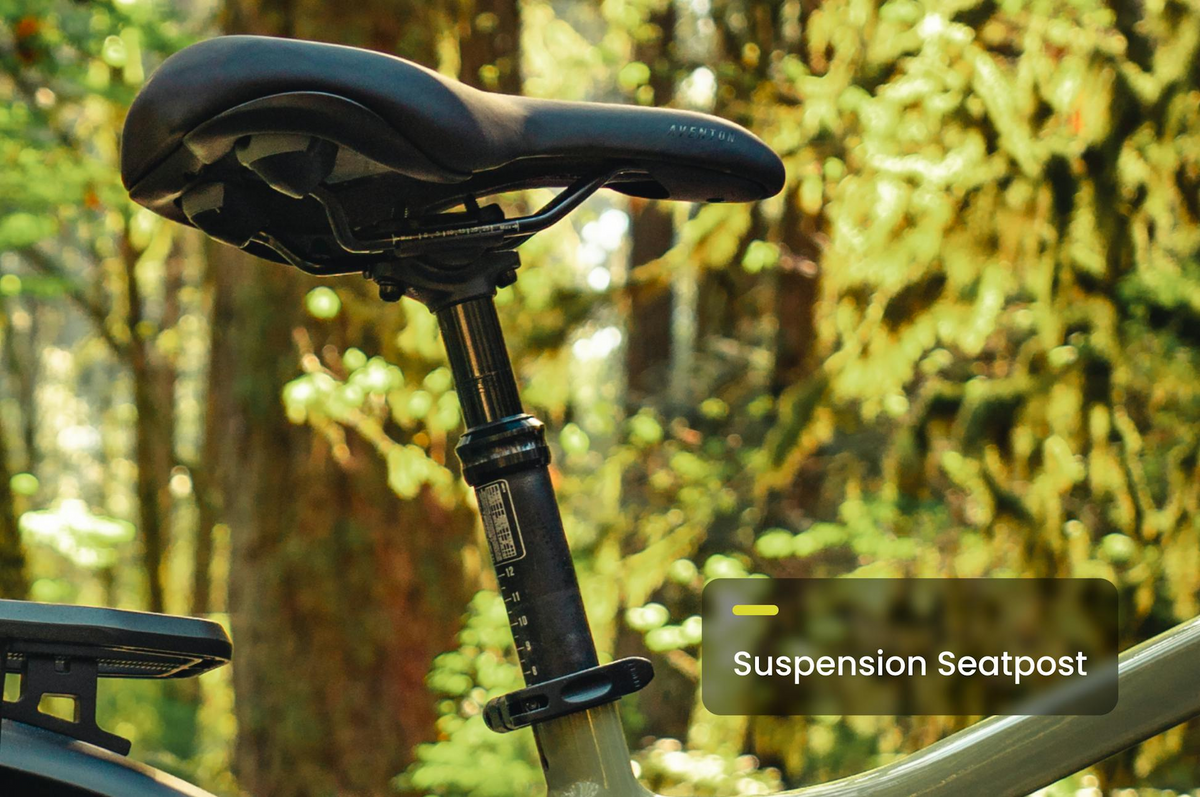 AVENTON Aventure 3 electric bike with fat tires, suspension, and GPS technology for rugged adventure