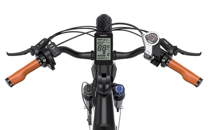 HEYBIKE Cityrun urban ebike with 1000W peak motor handlebars view.