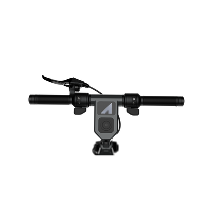 Apollo Go 2024 electric scooter handlebars with smart connectivity display.