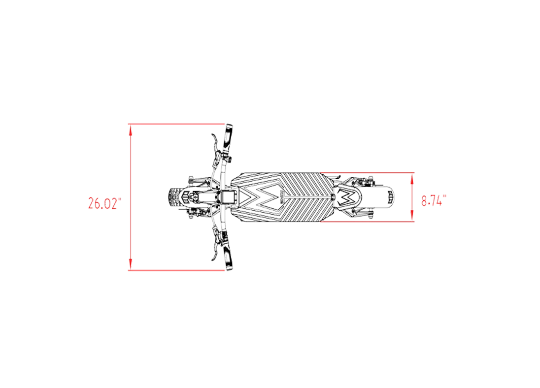 Kaabo Mantis King GT Electric Scooter eScooter Dimensions Top