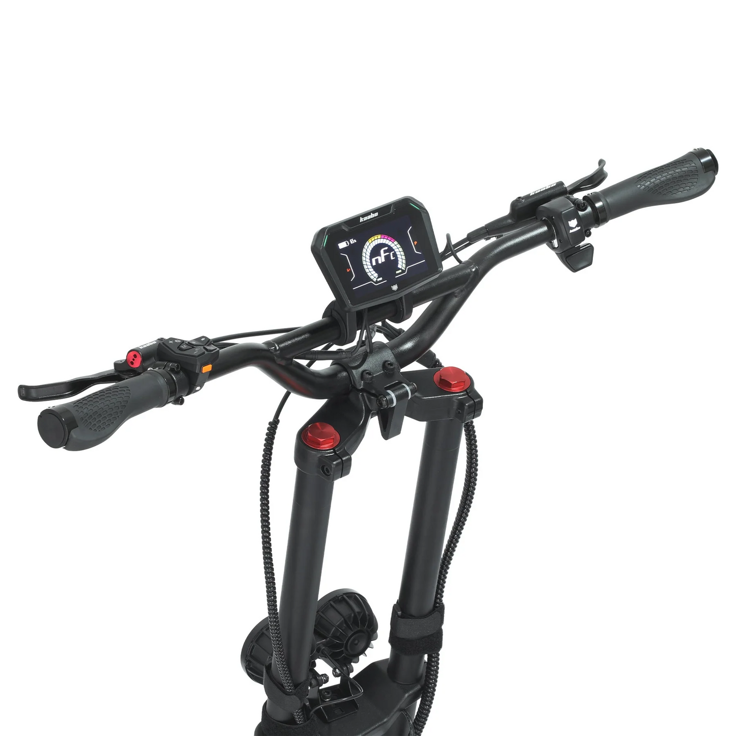 Kaabo Wolf Warrior 11 Max electric scooter with dual motors and all-terrain tires on rugged trail