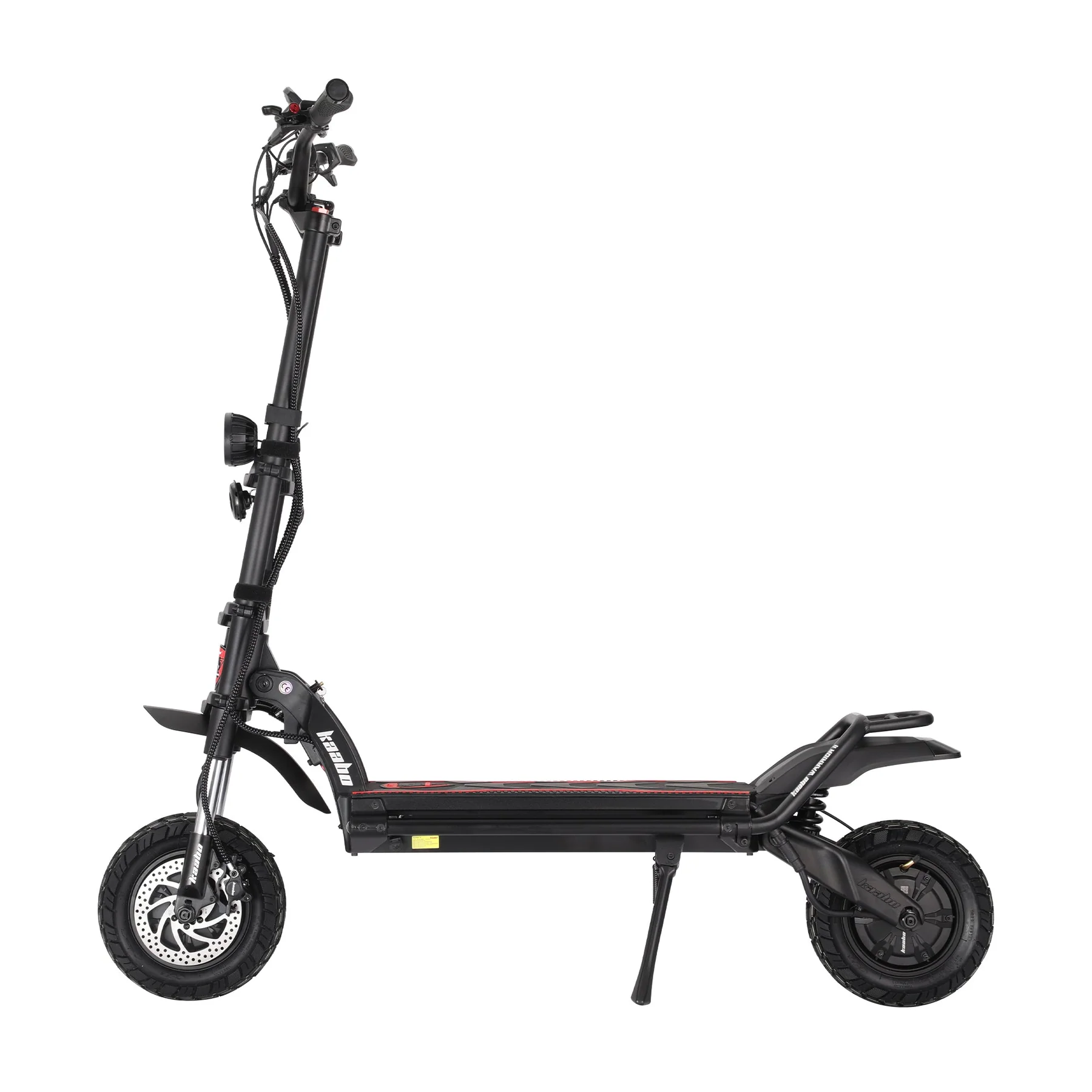 Kaabo Wolf Warrior 11 Max electric scooter on rugged terrain with dual motors and hydraulic suspension