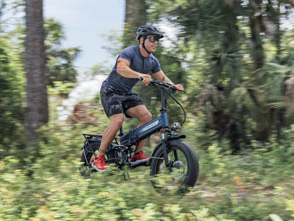 Off-road capable fat tire eBike climbing light trail