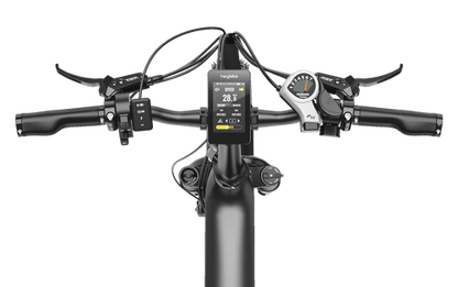 HEYBIKE Tyson ebike handlebars and display for commuting or off-road riding.