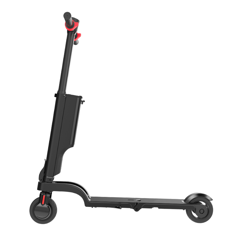 Compact EZWheel X6 electric scooter with foldable design and removable battery.