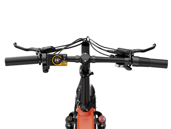 Bright TFT display showing riding data and settings