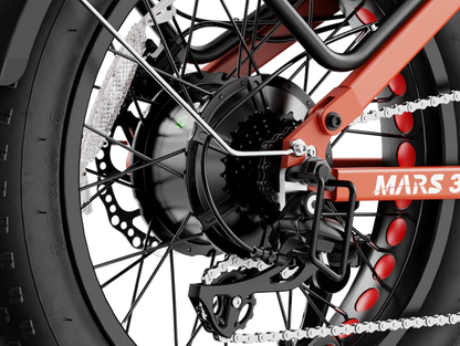 Heybike Mars 3.0 rear hub motor close-up