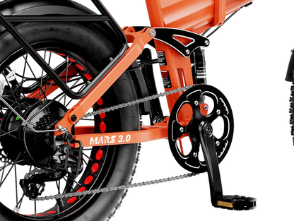 750W motor 1400W peak fat tire eBike on gravel road