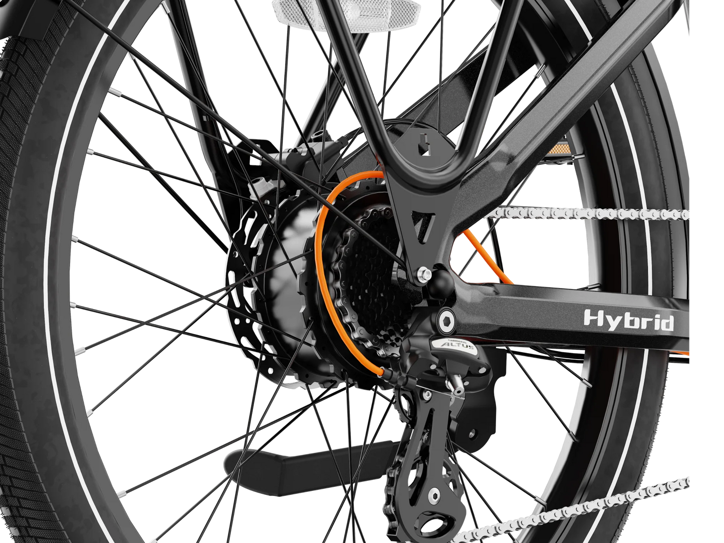 Heybike Hybrid Commute Bike electric bicycle with aluminum frame and rear cargo rack