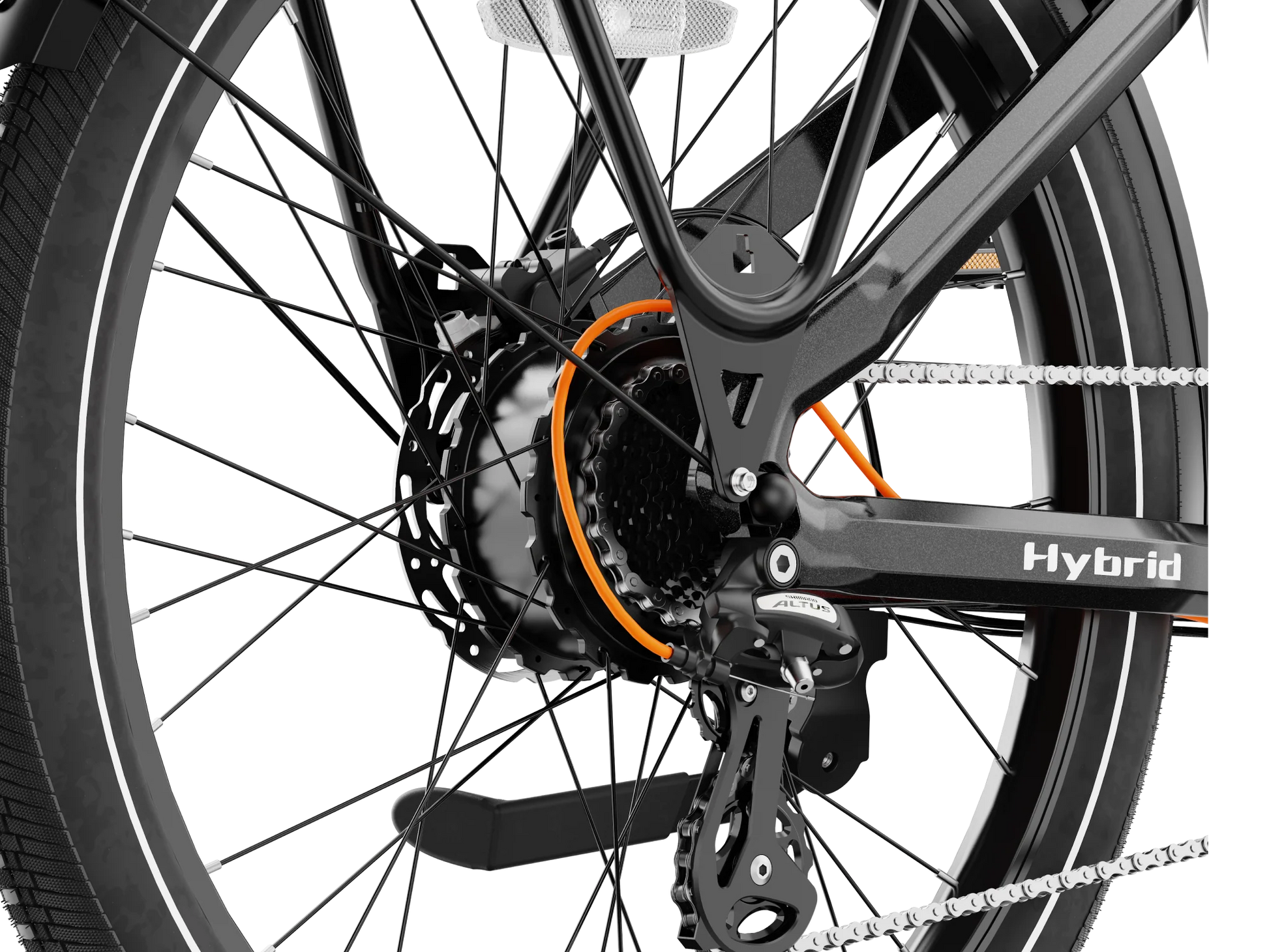 Heybike Hybrid Commute Bike electric bicycle with aluminum frame and rear cargo rack