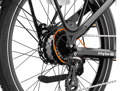 Heybike Hybrid Commute Bike electric bicycle with aluminum frame and rear cargo rack