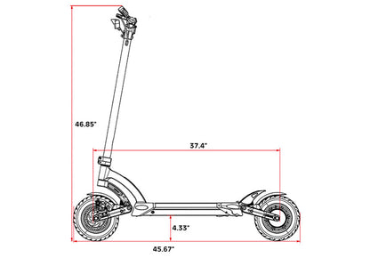 Kaabo Mantis 10 Plus Dimensions Left Side View