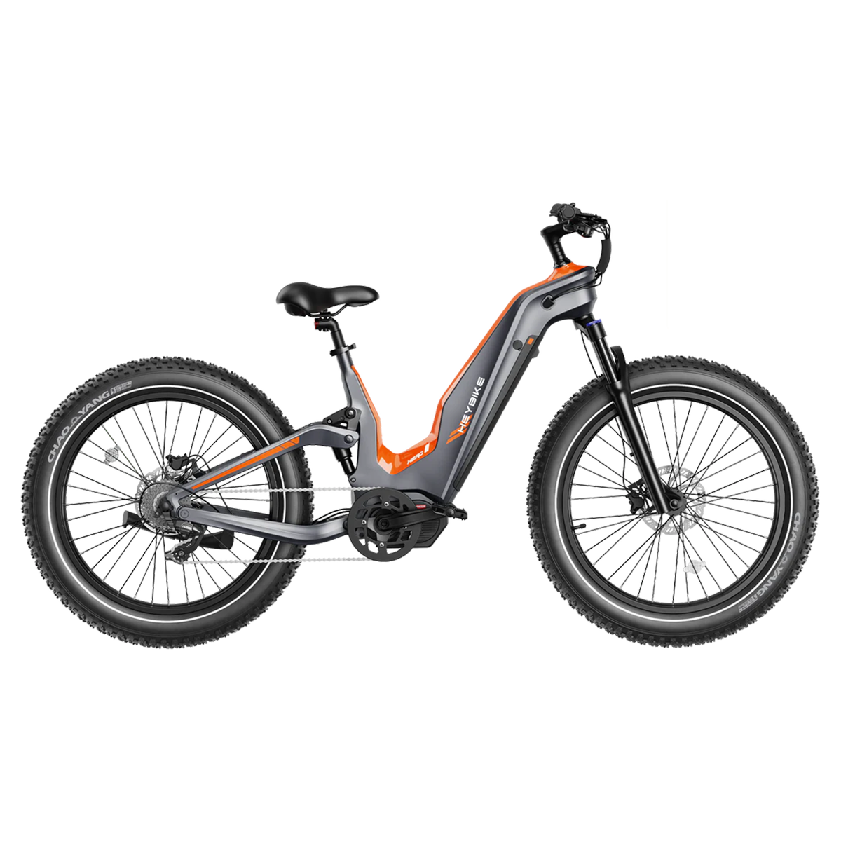 Heybike Hero carbon-fiber all-terrain electric bike with 750W motor and 27.5-inch knobby tires